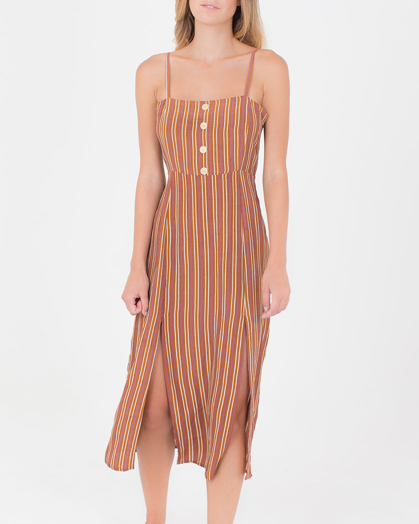 OLIVIA DRESS | Brown Stripe