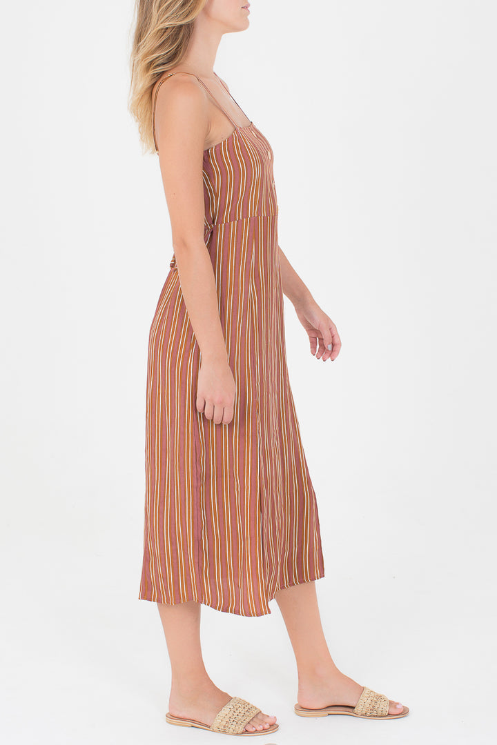 OLIVIA DRESS | Brown Stripe