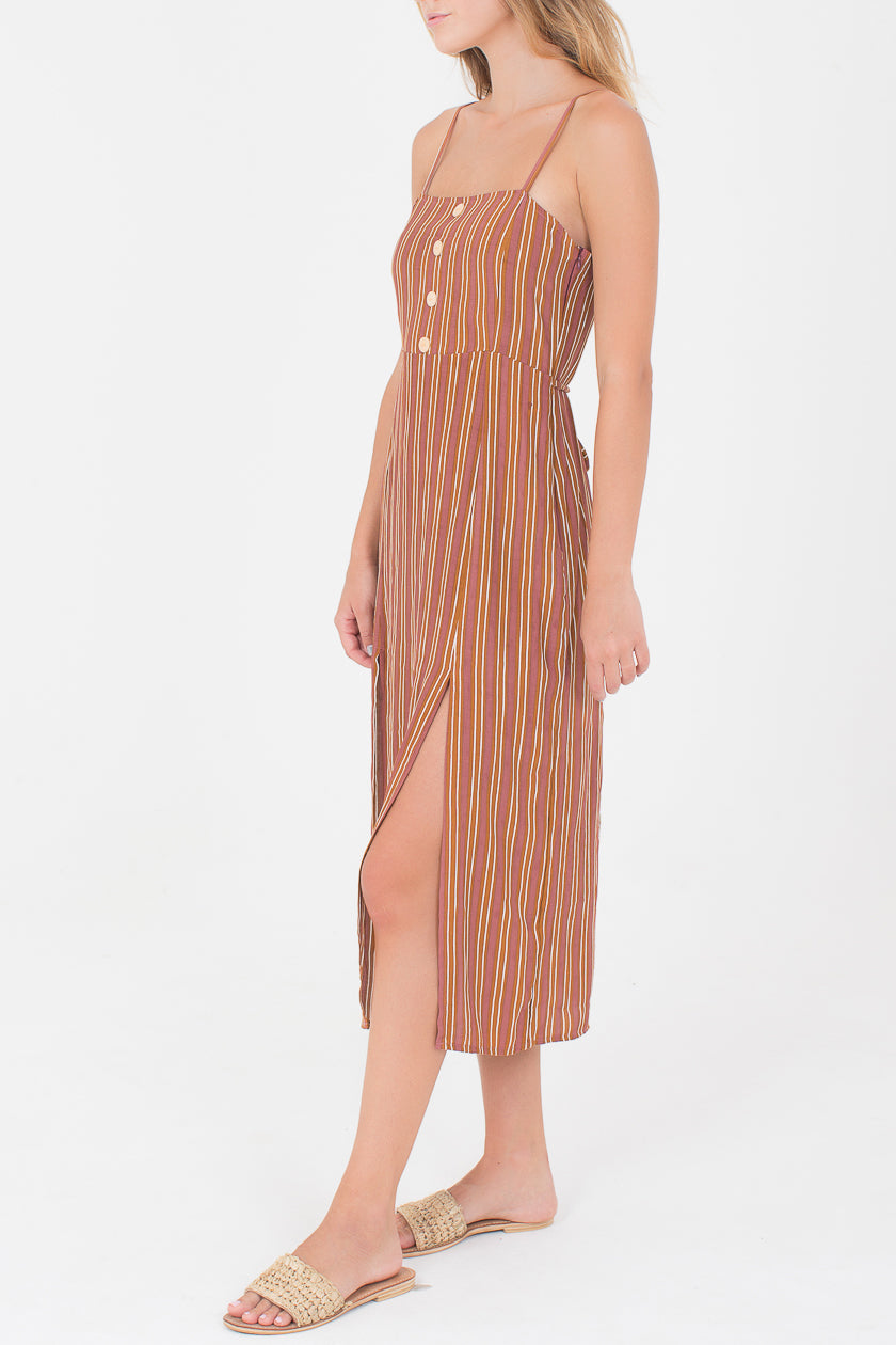 OLIVIA DRESS | Brown Stripe