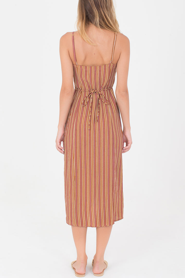 OLIVIA DRESS | Brown Stripe