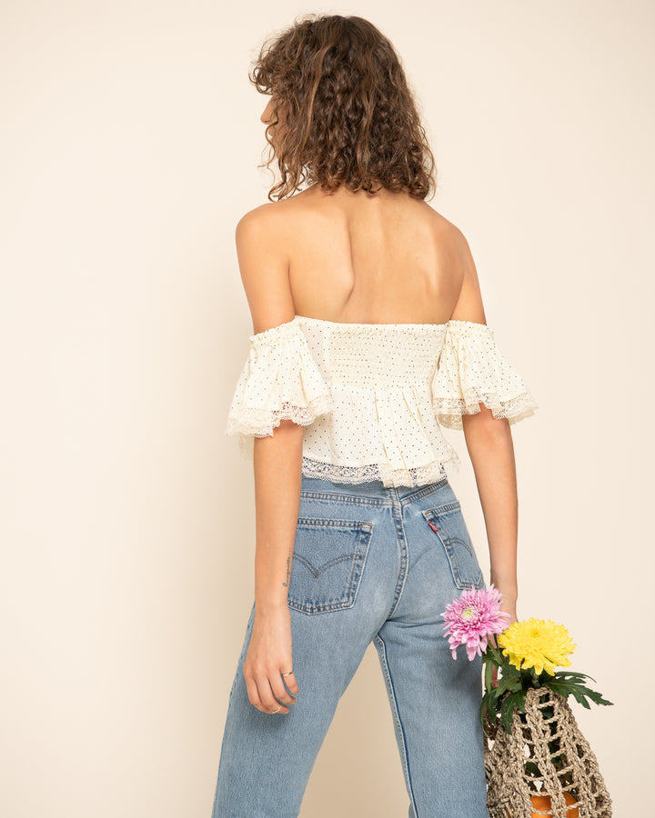 SENORITA TOP | Selita Polka Ivory