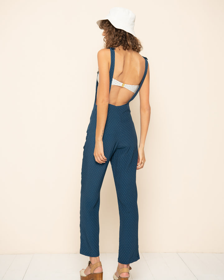 CAMERON JUMPSUIT | Selita Polka Navy