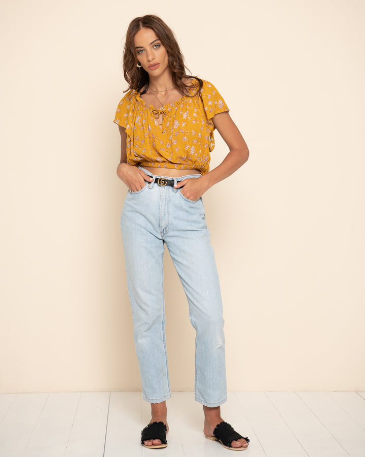 SUMMER DAZE TOP | May Floral Marigold