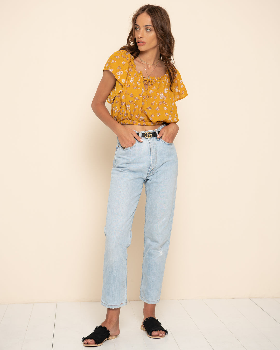 SUMMER DAZE TOP | May Floral Marigold