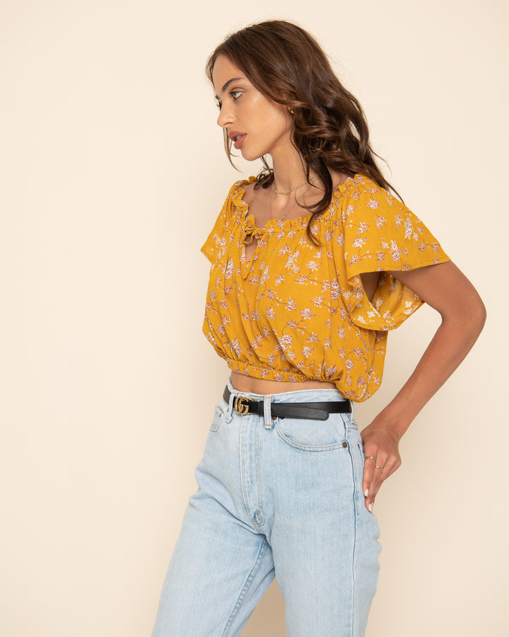 SUMMER DAZE TOP | May Floral Marigold