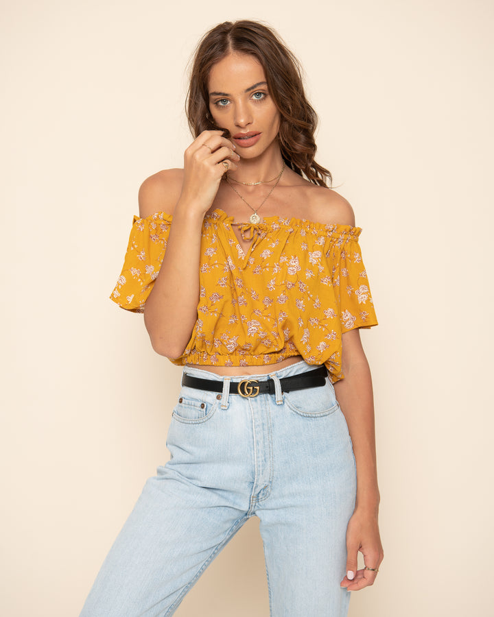 SUMMER DAZE TOP | May Floral Marigold